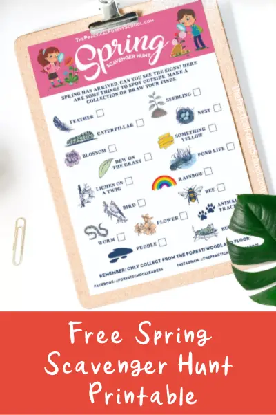 Spring Outdoor Scavenger Hunt with free printable