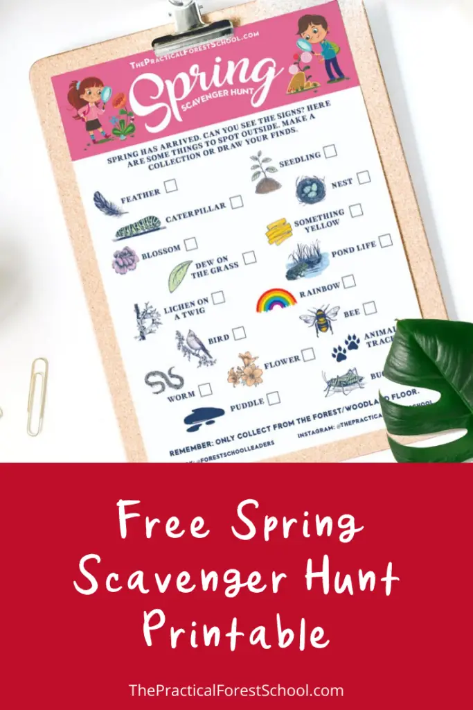 Spring Outdoor Scavenger Hunt with free printable