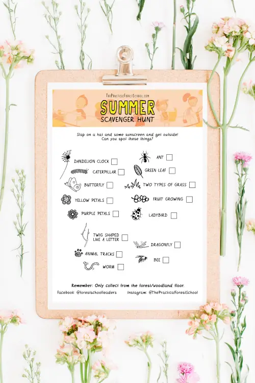 summer scavenger hunt printable