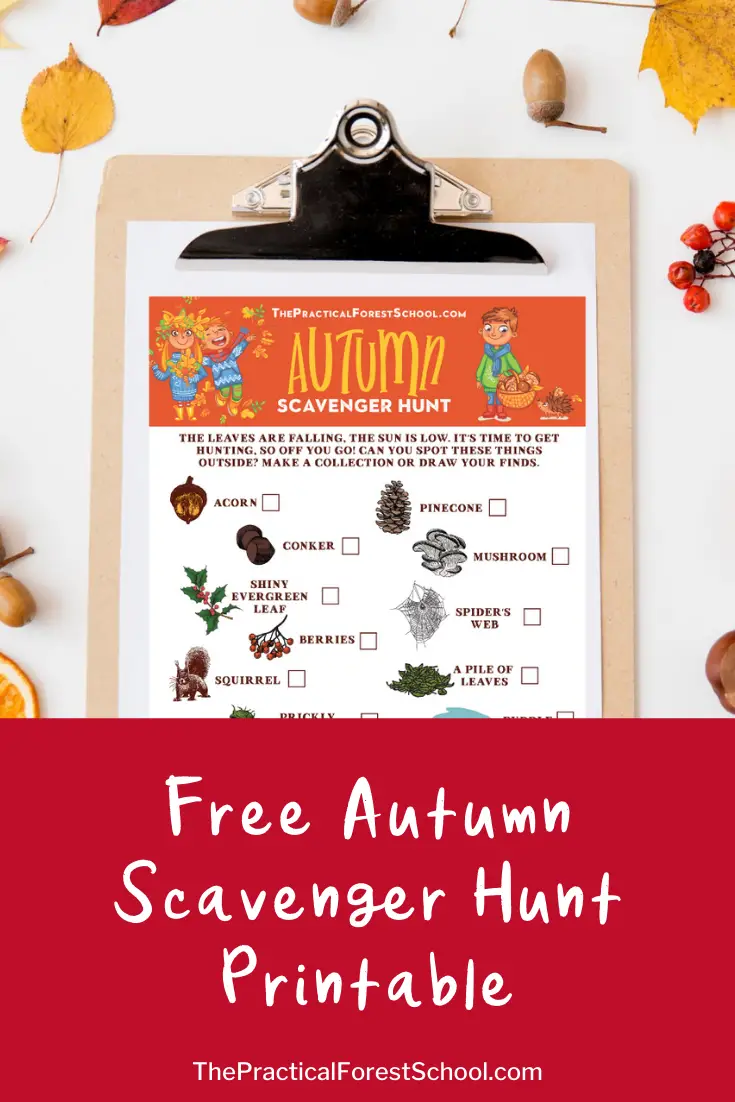 Autumn/Fall Outdoor Scavenger Hunt with free printable