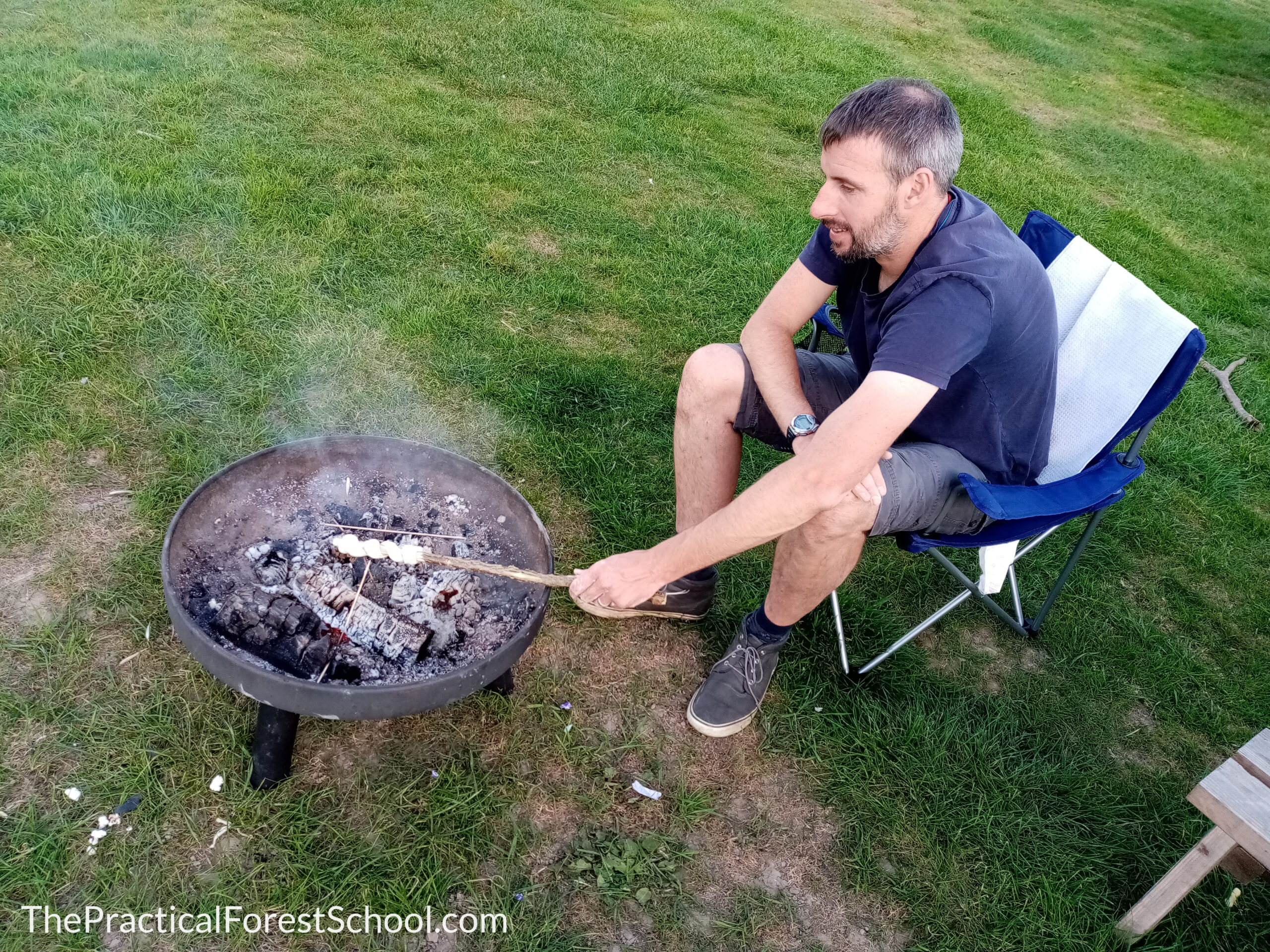 cooking damper bread on stick