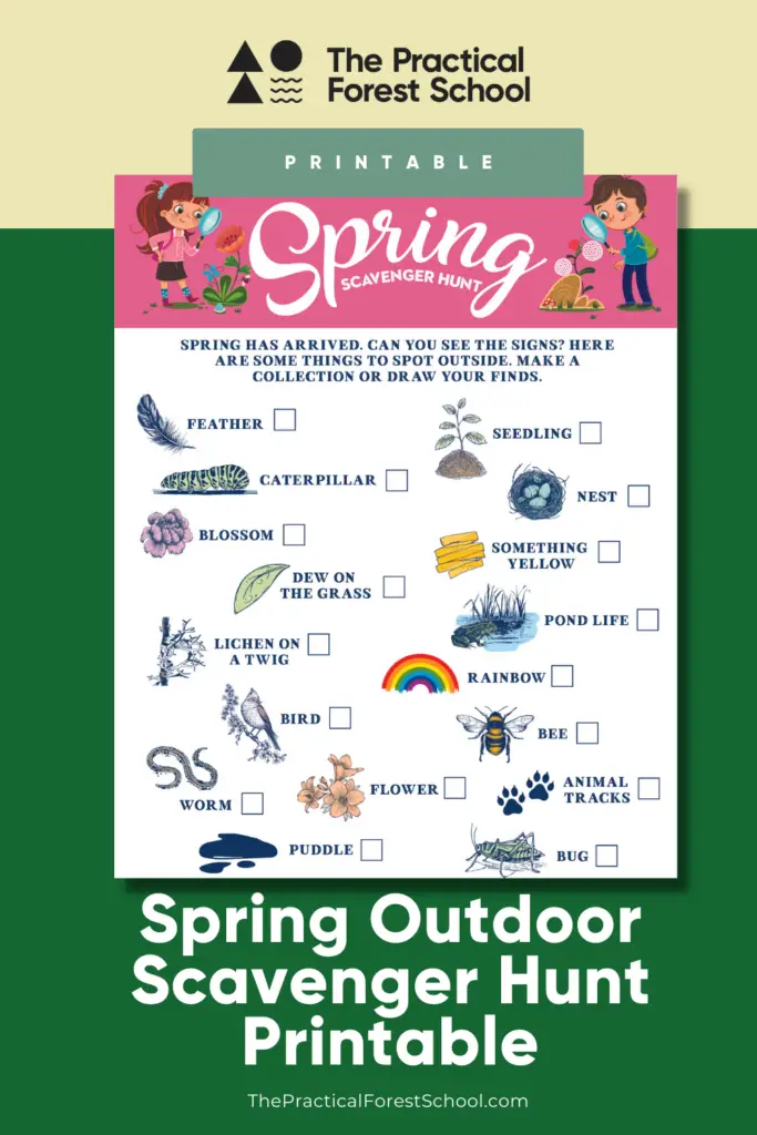 Spring Outdoor Scavenger Hunt with free printable 4 PFS Spring Outdoor Scavenger Hunt
